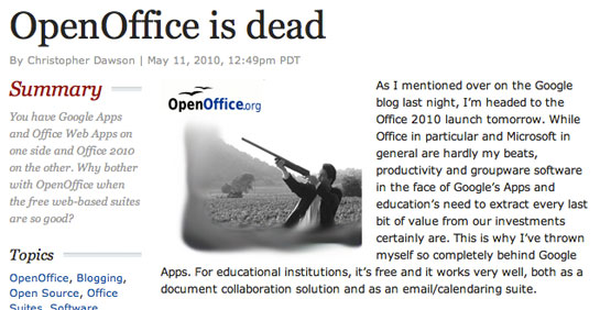 OpenOffice is Dead