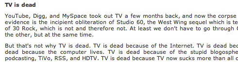 TV is dead